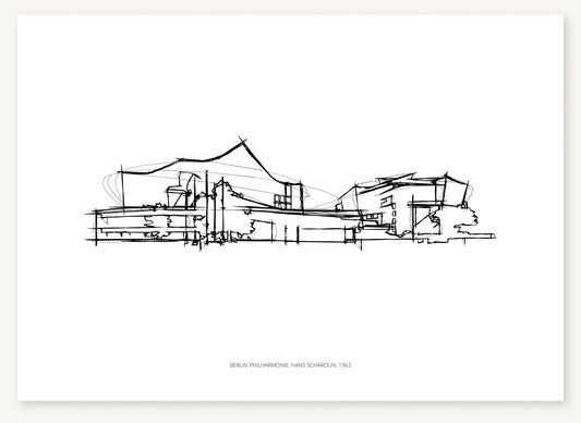 FK-193 Berlin Philharmonie architectural sketch preview