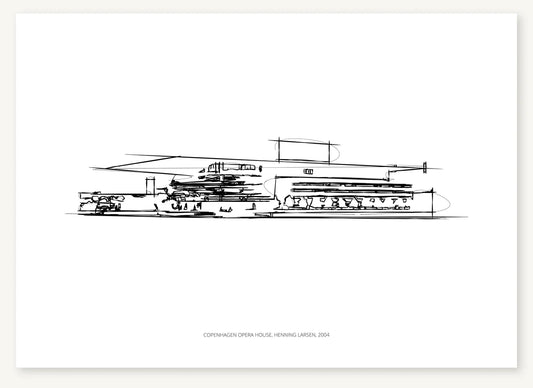 FK-194 Copenhagen Opera House architectural sketch preview