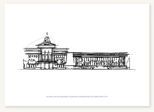 FK-197 National Gallery Singapore architectural sketch preview
